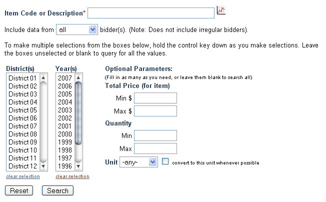 Search Parameter screenshot